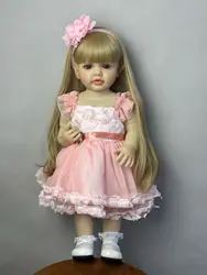 Silicone Reborn Baby Doll Already Painted Finished Awake Newborn Baby Size Long Hair 3D Skin Visible Veins Collectible Art Doll