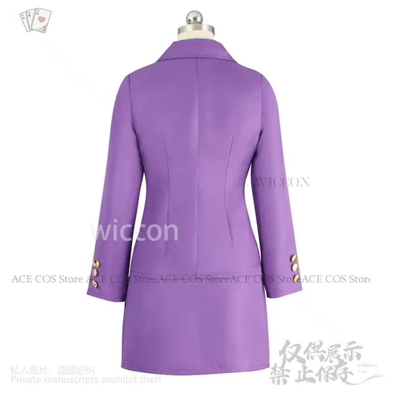 NewAnime أنثى كيرا Yoshikage Genderswap زي تأثيري أنيمي جو الأرجواني مثير OL معطف قميص تنورة التعادل دعوى القاتل1;s'6,y;9'b,5; #4