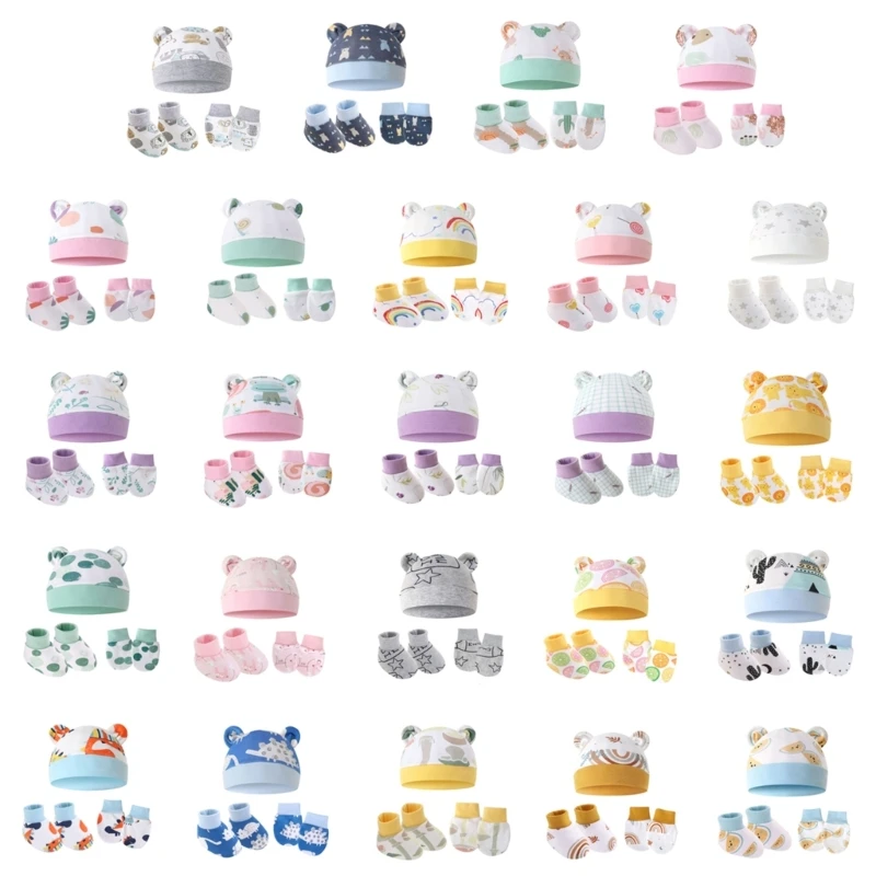 

Newborn Baby Baby Gloves Sock Set Baby Mittens Anti Scratch Newborn Baby Mittens No Scratch Mittens