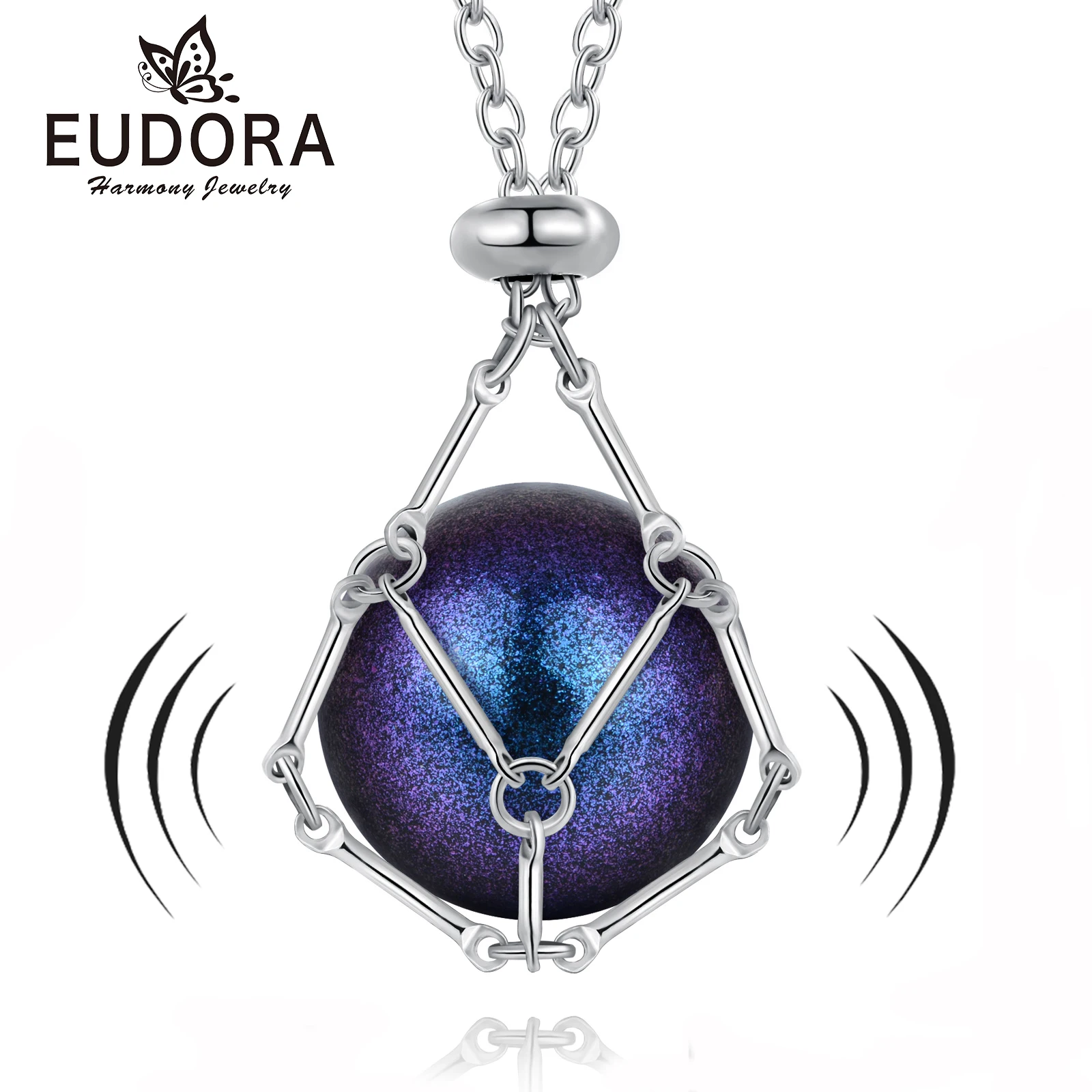 

Eudora Bola de Grossesse Necklace 20mm Ball Cage Braided Mesh Pocket Angel Caller Musical Bell Pendant DIY Jewelry Women Gift