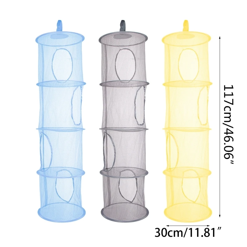 Hanging Mesh Storage Basket Toy for Kids Room Balcony Wardrobe