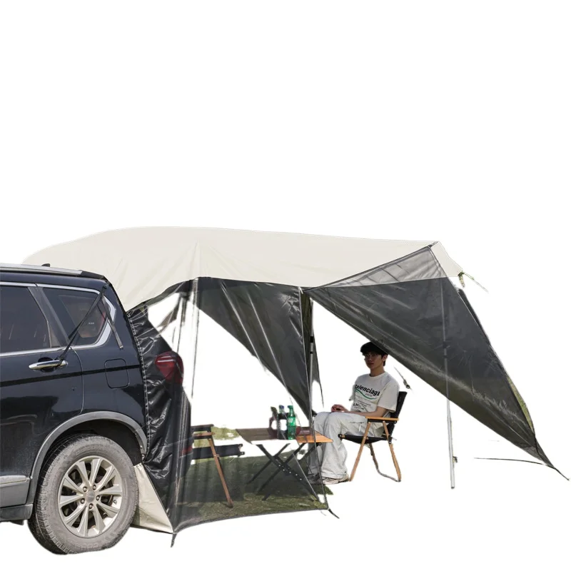 Car Rooftop Tent for SUV for Outdoor Camping Sun Shade Mosquito Net Trunk Side Canopy Awning for Vehicle Tailgate Roof Top
