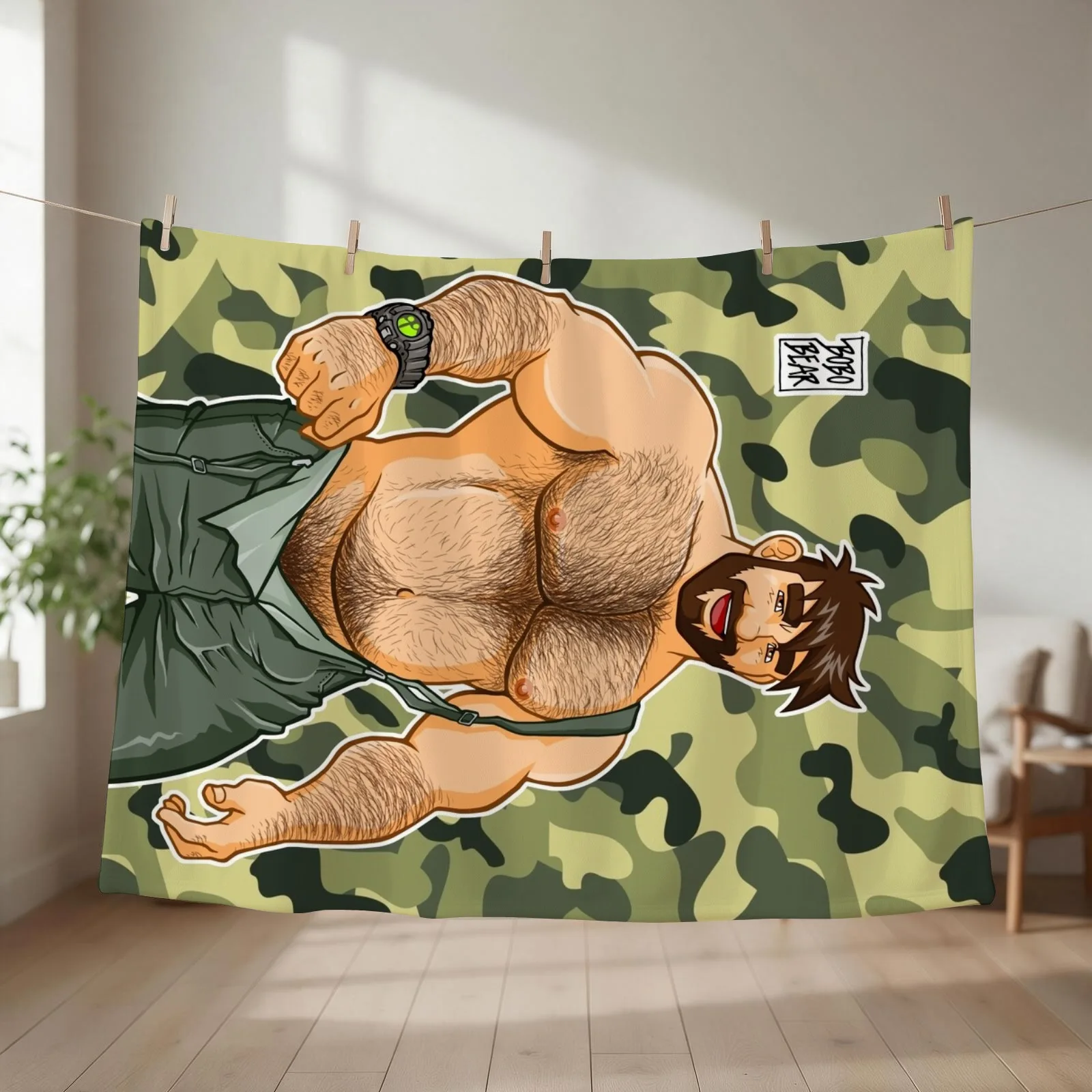 ADAM LIKES DUNGAREES - CAMOUFLAGE Throw Blanket couch cozy soft plush fuzzy picnic outdoor blanket