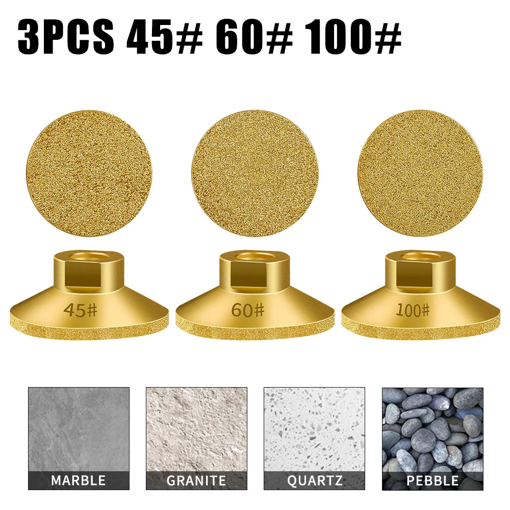 4개입 M10 다이아몬드 브레이즈드 평면 연마 헤드 대리석 석재 조리대 트리밍 거친 연마 디스크 앵글 그라인더 연마 패드