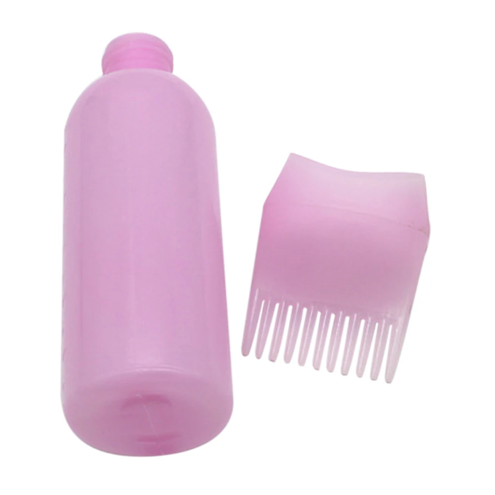 120ml Hair Dye Applicator Comb Bottle Durable Flexible Plastics Brush for Hairdressing Coloring Dispensing Random Color