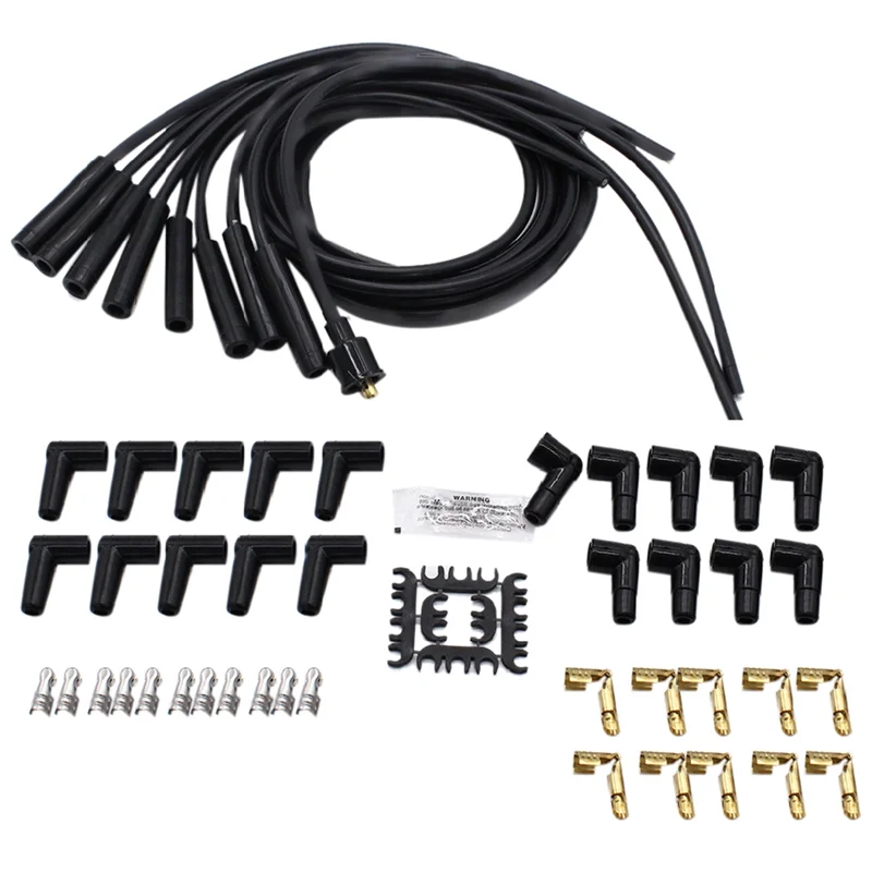 

A51K-Spark Plug Wires Spiral Core 8Mm 180 Degree Spark Plug Sheath Universal Wire Set