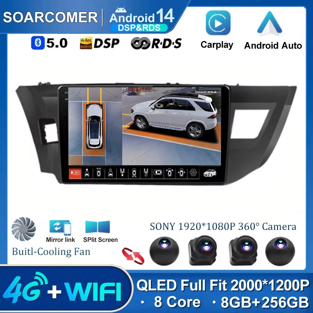 

Android 14 2Din DVD BT 4G Car Stereo Radio For Toyota Corolla Ralink 2013 -2016 Multimedia Video Player Carplay GPS WIFI RDS DSP