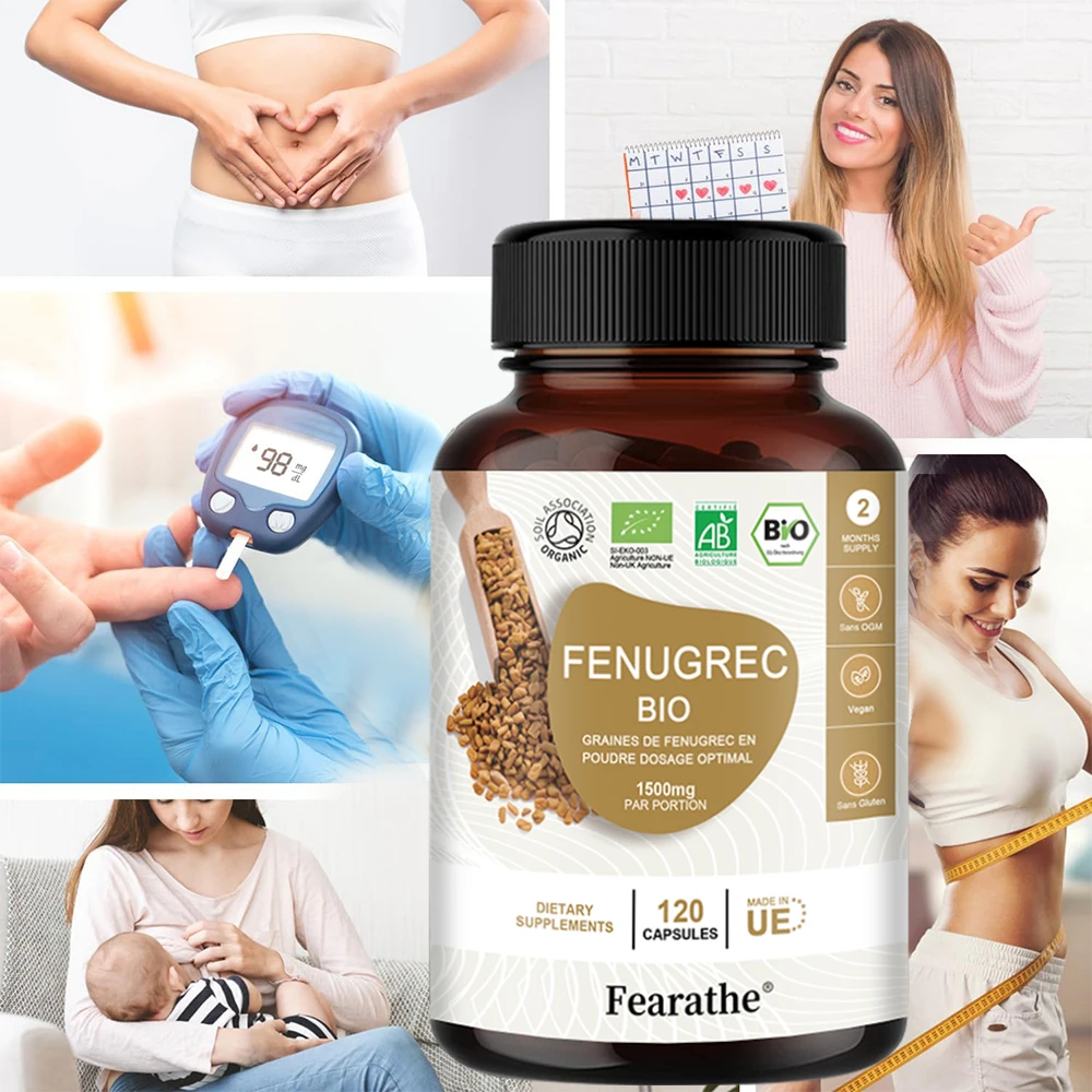 Natural Fenugreek Capsules - Rich in Vitamins, Suitable for Breastfeeding Mothers, Helps Digestive Comfort, Weight Management