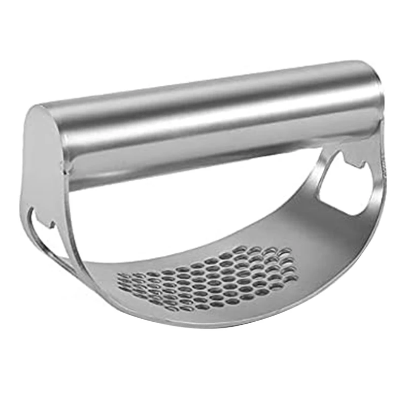 Garlic Press Rocker, 304 Stainless Steel Garlic Mincer Crusher Professional Kitchen Gadgets Garlic Chopper Durable