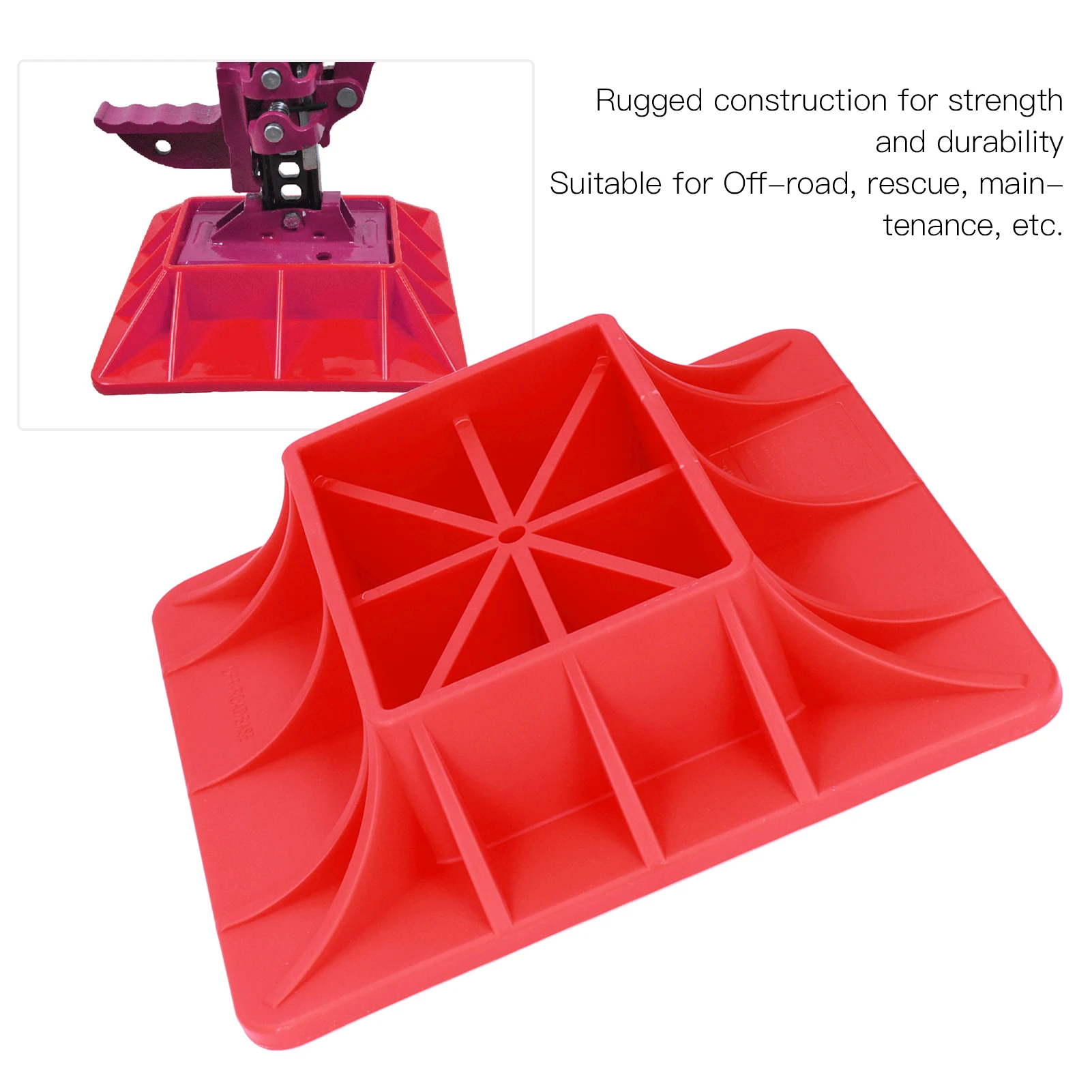 

Heavy Duty Lift Jack Off Road Base Red Nylon Anti Fracture Support Board for Sand Mud Grass Soft Ground Jack Base Lift Jack Base