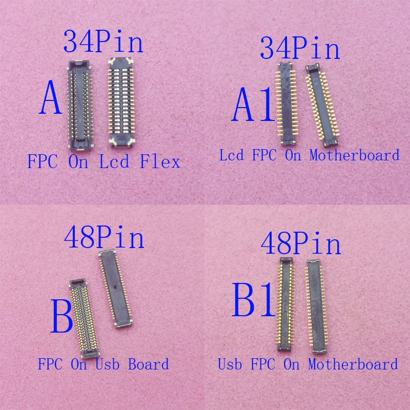 

2-20Pcs Connector Usb Charger Charging Lcd Display FPC Plug For Samsung Galaxy A10 A105 M20 A300 A3 2015 M205 M10 M105 34 48 Pin