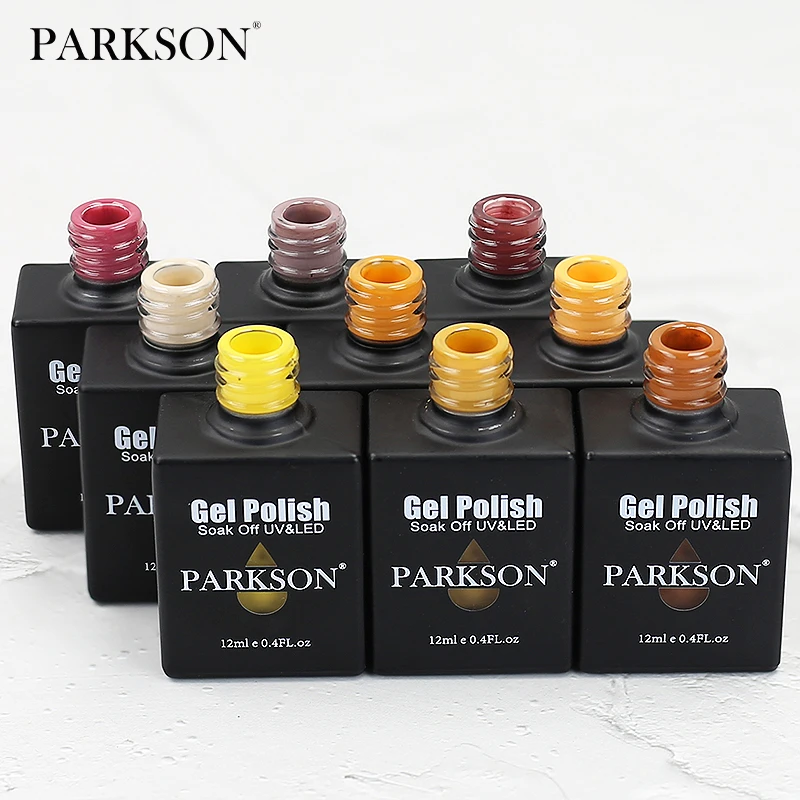 Parkson 12ml UV Gel Nail Polishes Pink Wine Red Colour Semi Permanent Nails Art Gel Soak Off LED Base Top Coat Lakiery Hybrydowe