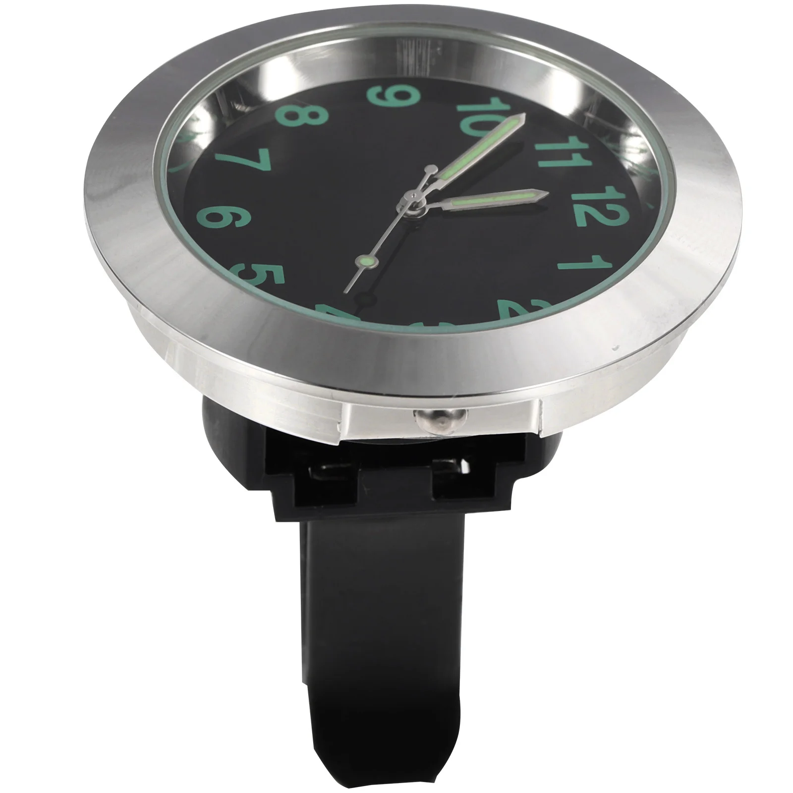 

Mini Car Air Vent Clock with Luminous Pointer Quartz Movement Compact Silver Dashboard Clock for Auto Interior Office Study Use