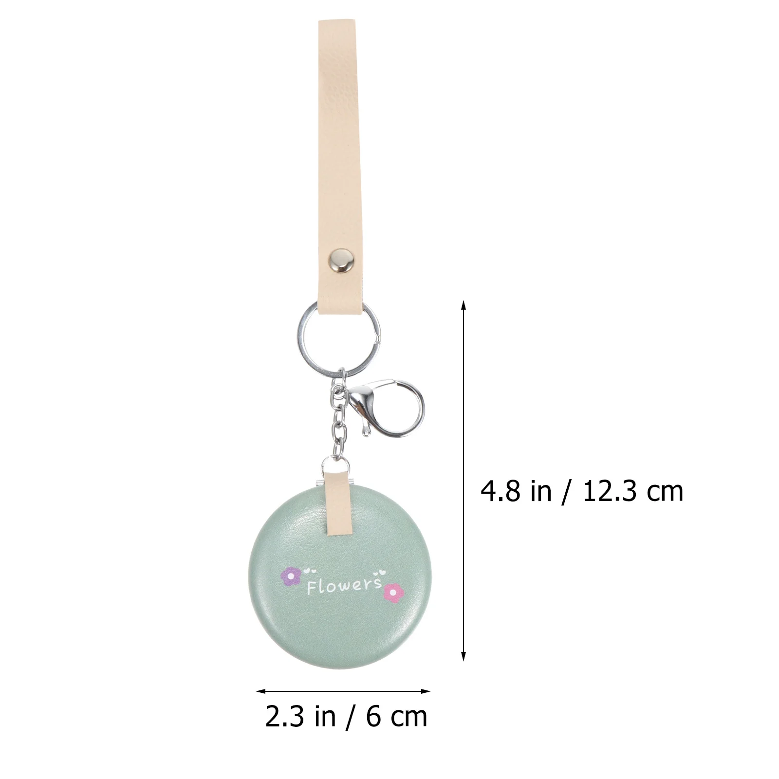1Pcs Delicate Circular Mirror Portable Vanity Mirror for Ladies Key Ring Christmas Valentine's Day Gift