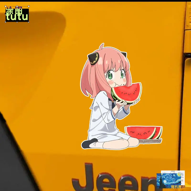 

Spy playmaker Ania personality creative two-dimensional animation car sticker motorcycle car reflective sticker