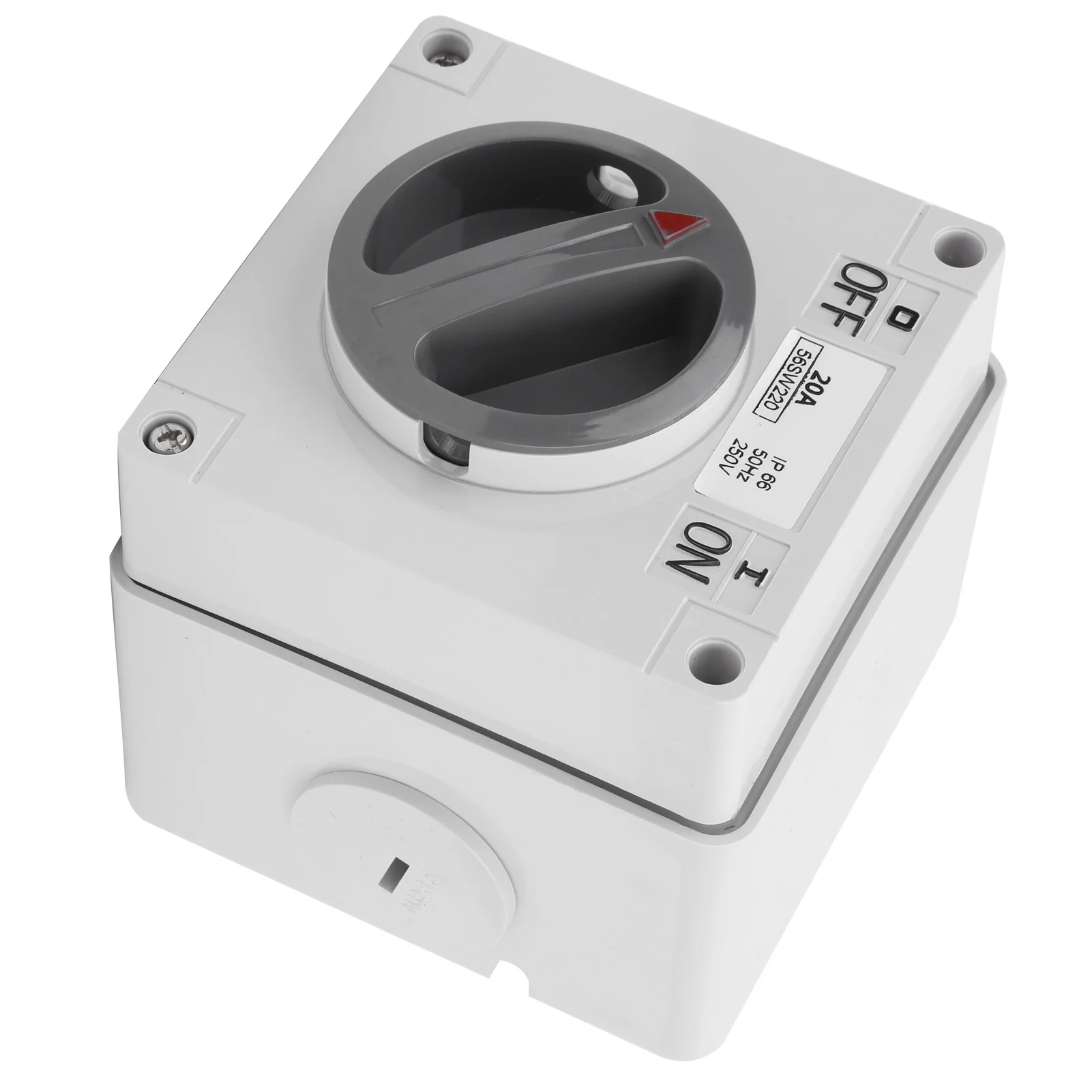 Outdoor Waterproof Switch Socket Dustproof Isolation Rotary OnOff Buttons and Indicators 250V(2P20A )