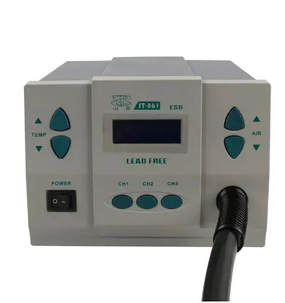 Adjustable Hot Air Gun Rework Station, Soldering Station, Phone CPU Chip Repair, Same QUICK 861DW, 1000W, 220V, ST-861