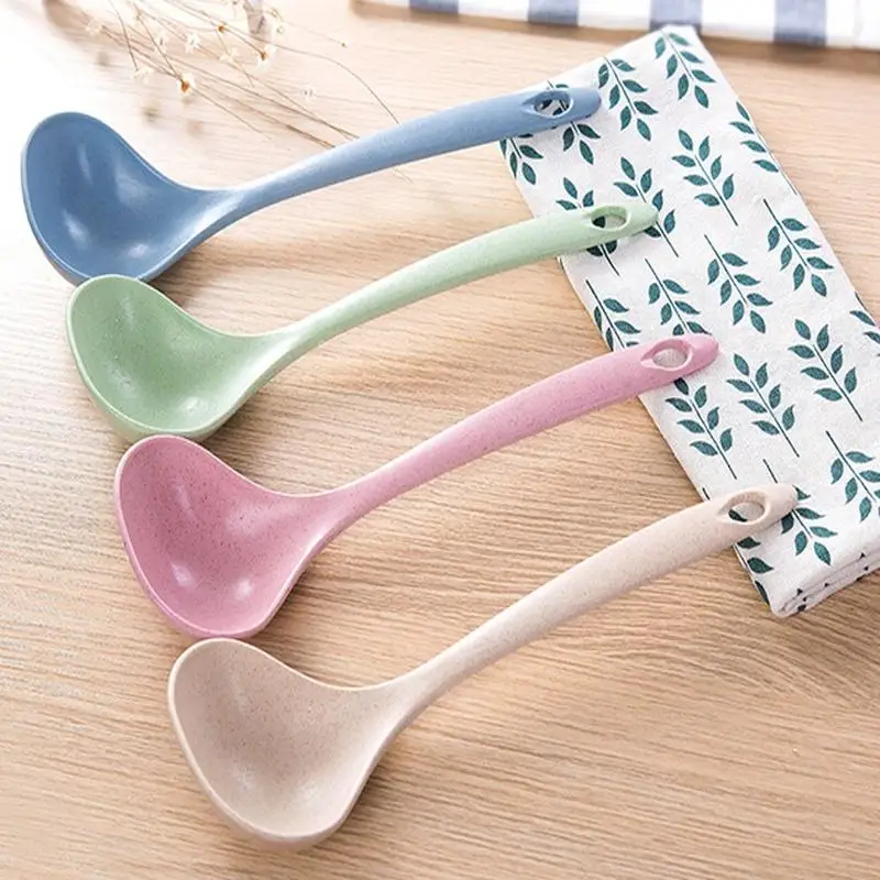 1 Pcs Color Eco-Friendly Wheat Straw Soup Spoon Stalk Spoon Rice Ladle Meal Dinner Scoop Kitchen Soup Spoon Kitchen Tools