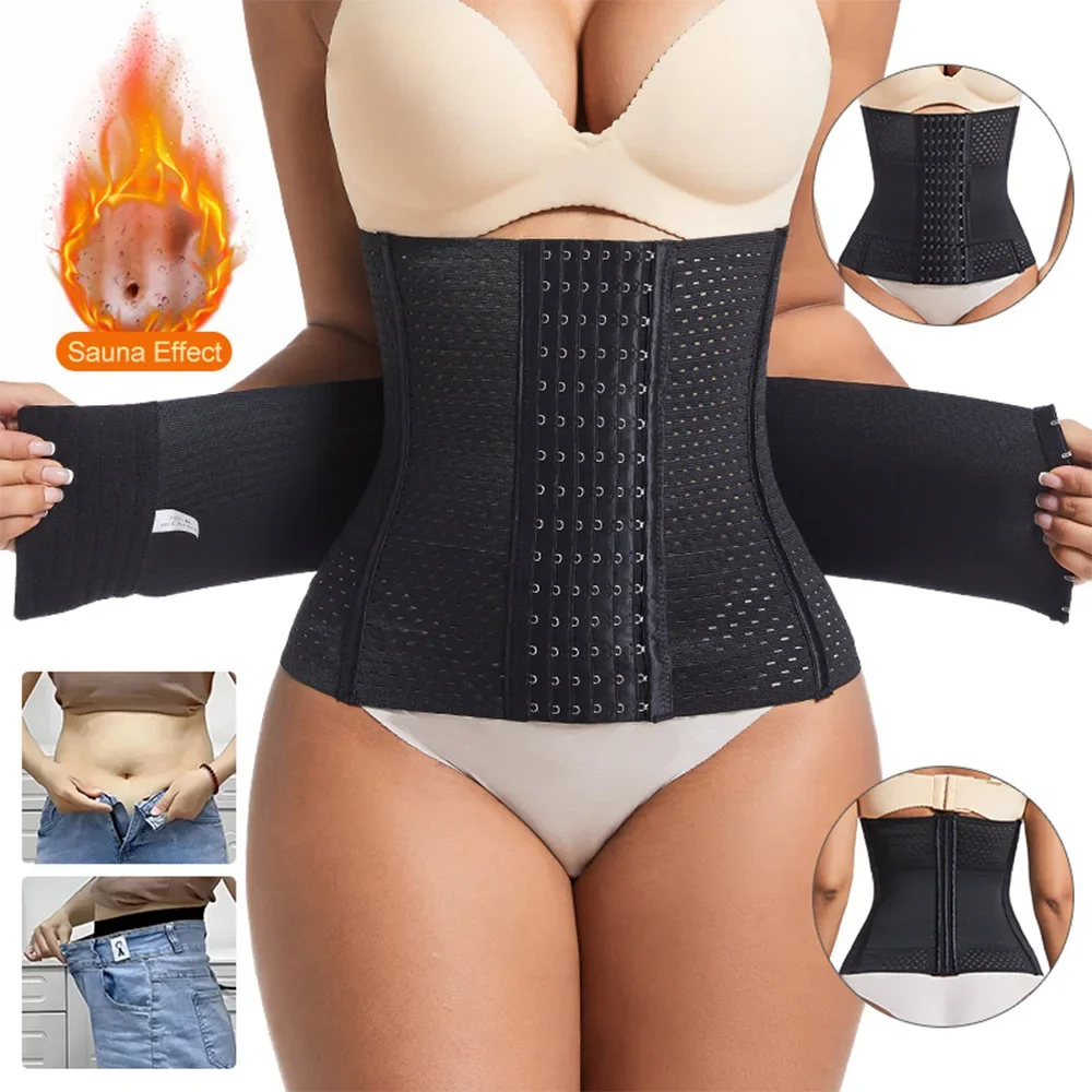 

Women Waist Trainer Belt for Abdomen Control Reducing Waist Trimmer Sliming corset Weight Loss Belt