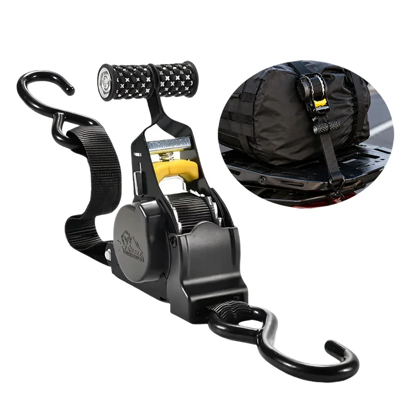 Heavy-Duty Auto-Rewind Baggage Strap – Secure Ratcheting System for Luggage, Backpacks & Outdoor Equipment During Transit TMZ