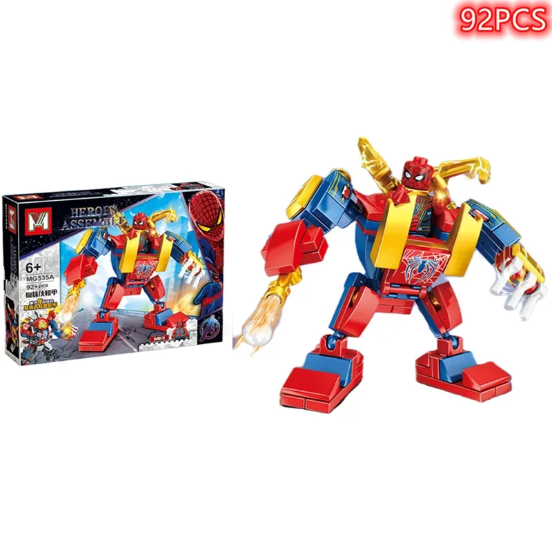 Disney Building Blocks Mini Model Figures Compatible Spiderman Iron Man Venom Captain Hawk Deadpool Technic Armor City Gift Toys