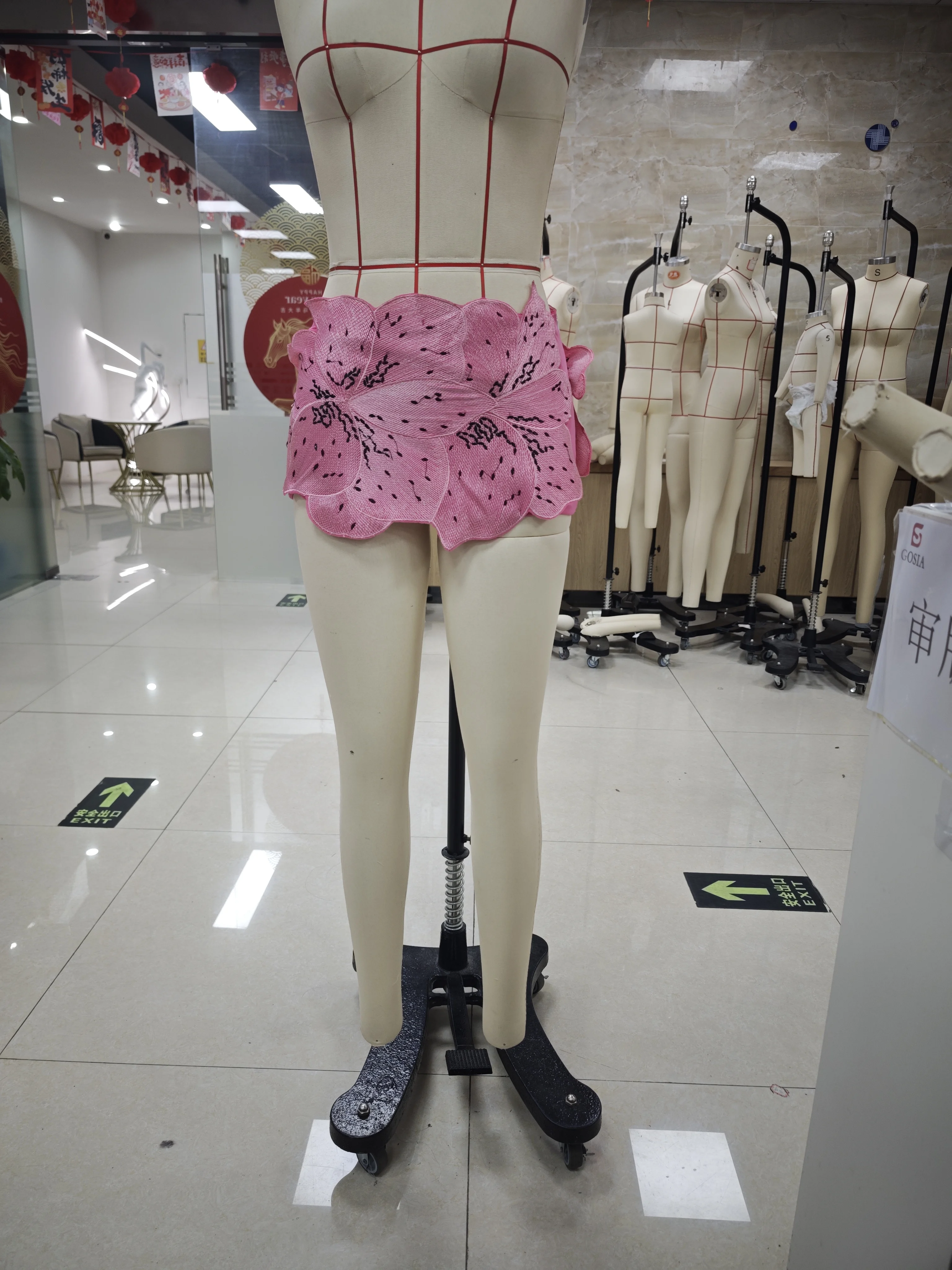 Women's Summer Turquoise Mini Skirt 3D Textured Floral Petal Design Casual Slim Fit Low Rise Short Skirt