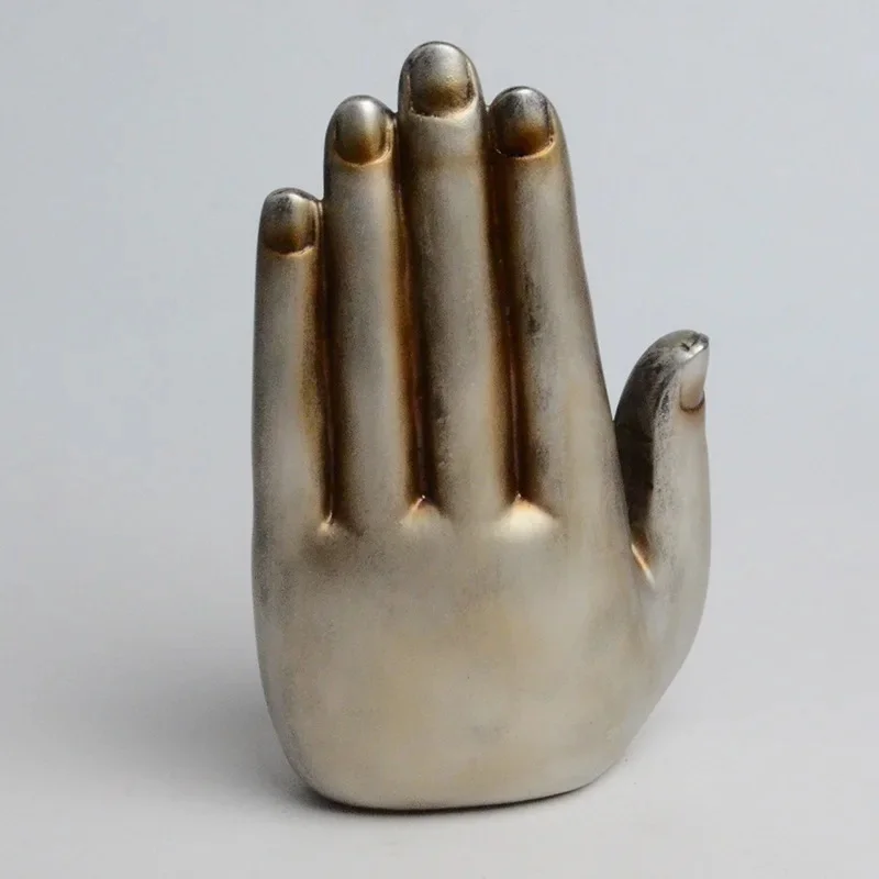 Creativity Shakyamuni Palm Buddha statue Resin sculpture Zen inspired ornaments  Retro Home, Room, Office Decoration, Statue