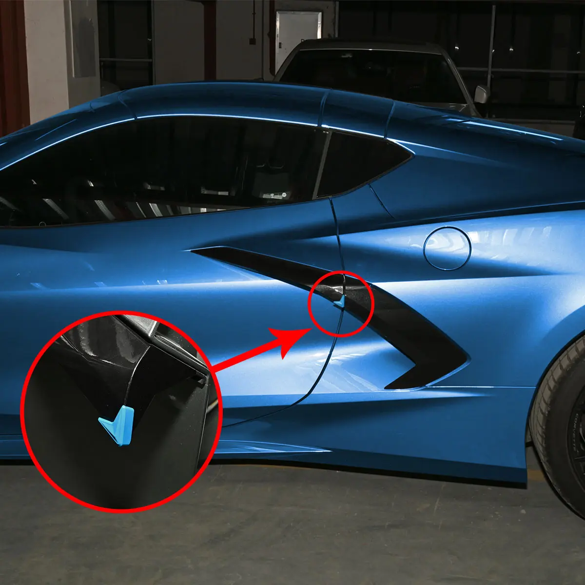 2 قطعة أغطية مصد الباب منصات حماية الحرس المطاط الأزرق اكسسوارات السيارات الخارجية ل كورفيت C8 2020 2021 2022 2023 2024 #4