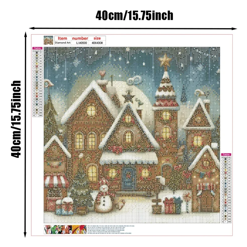 DIY 5D Diamond Painting Kit Christmas Town Mosaic Full Round Diamond Embroidery Handmade Art Creative Home Decoration Ideal Gift