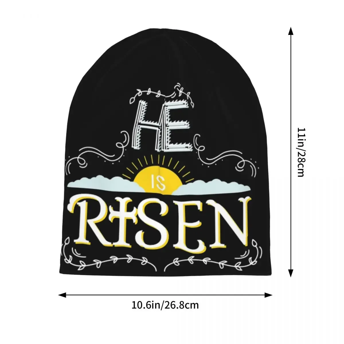 He Is Risen Warm Knitted Cap Hip Hop Bonnet Hat Autumn Winter Outdoor Beanies Hats for Men Women Adult