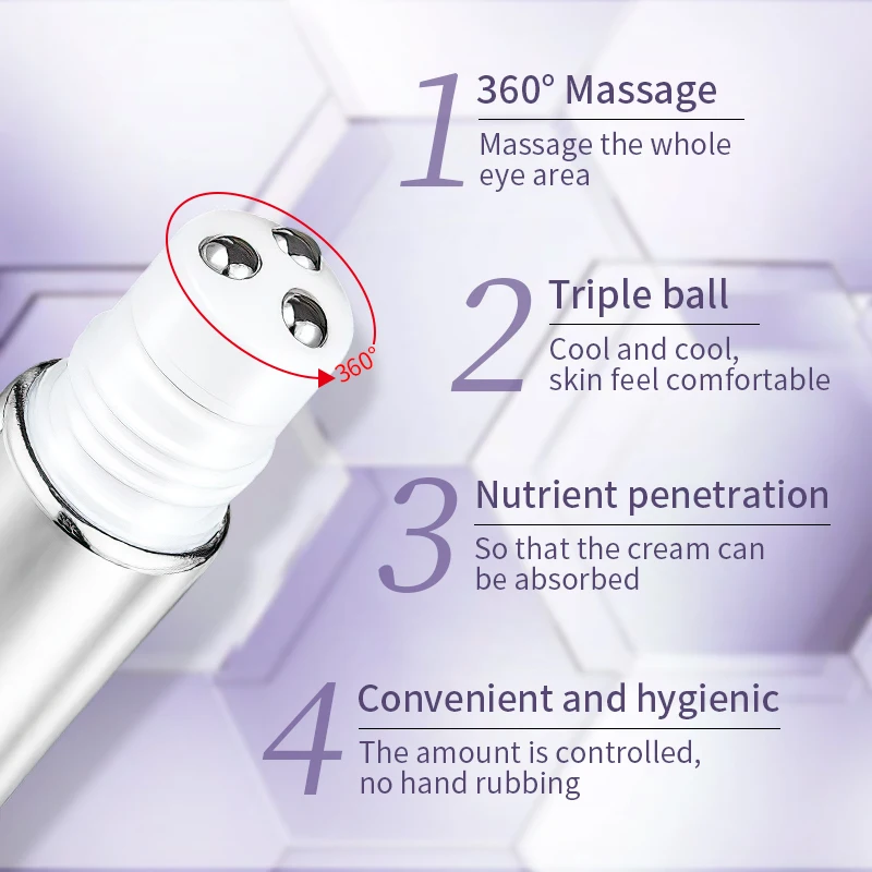 OCHEAL Anti Wrinkle Anti Dark Circle Eye Cream Roller Massager Moisturizing Eye Bags Anti Aging Hyaluronic Acid Eye Skin Care