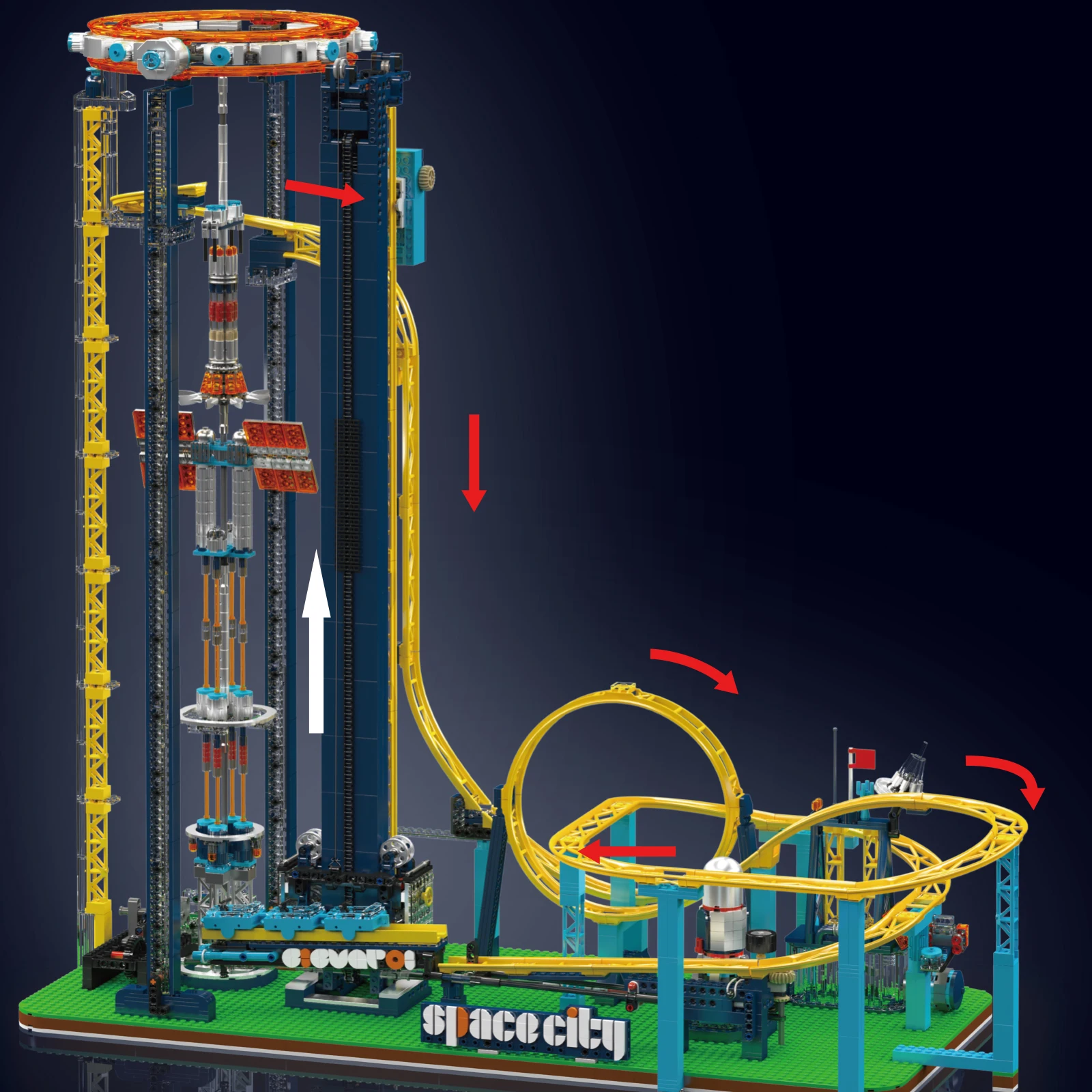 Mould King 11031 3118pcs Space Elevator Model Kit Small Granule Building Bricks Assembly Models DIY Toy For Christmas Gifts