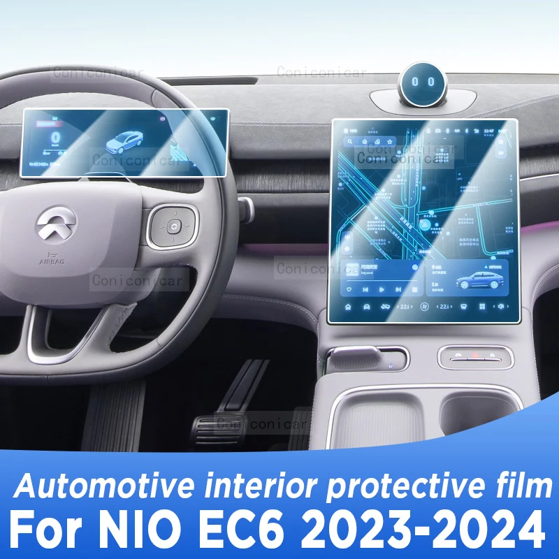 

For NIO EC6 2023 2024 Gearbox Panel Navigation Automotive Interior TPU Protective Film Anti-Scratch Sticker Accessories