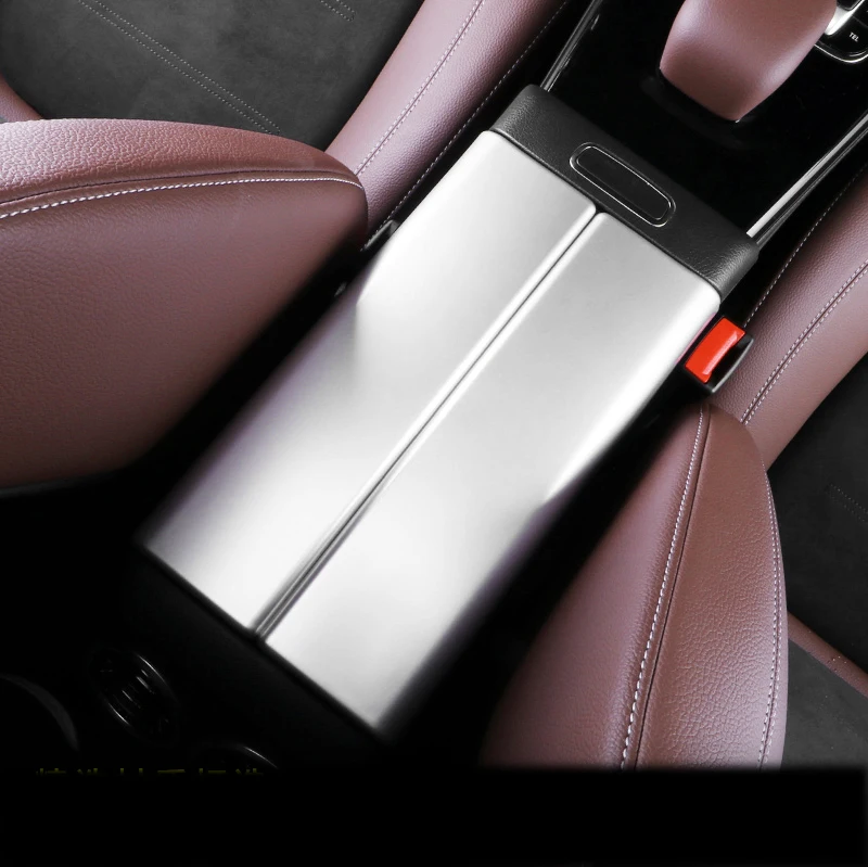 Car Center Armrest Cover Panel Protection Chrome for Mercedes Benz Glb 2020 2021 X247 180 200 250 Auto Parts Accessories Styling