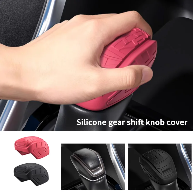 

Silicone Gear Shift Knob Cover for Toyota Corolla Cross / RAV4 - Red/Black Anti-Slip Protector, Comfortable Shifter Accessory