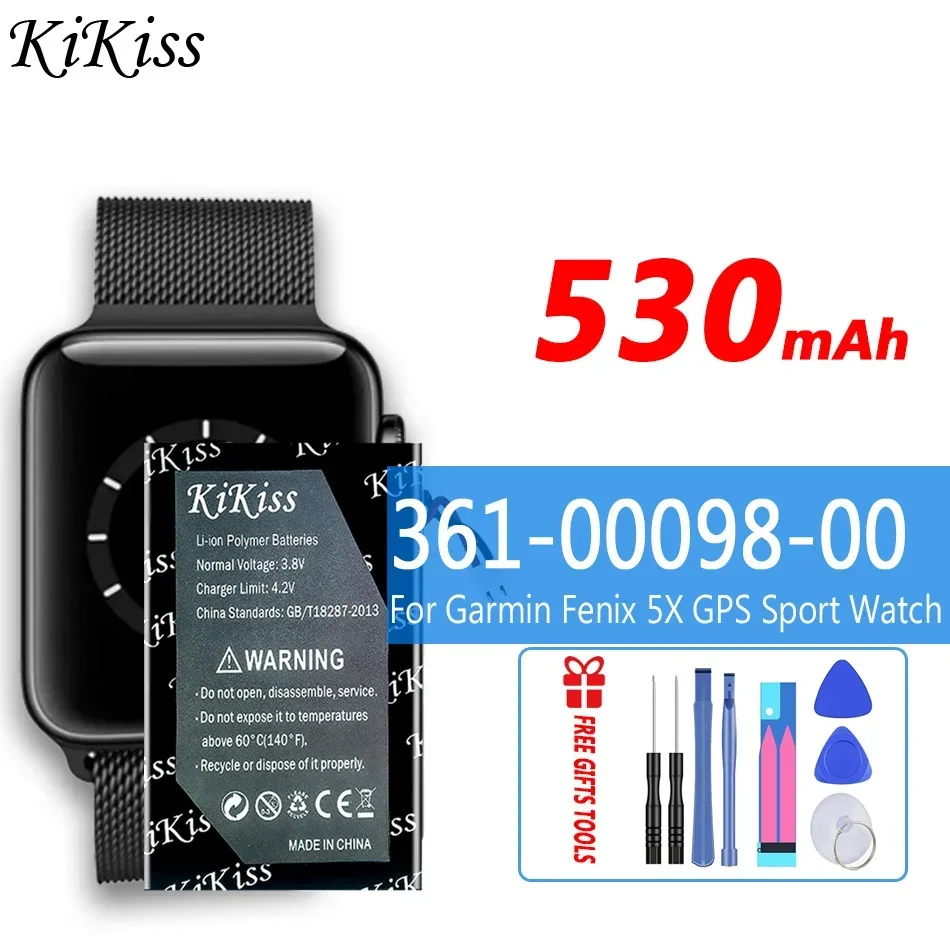 

530mAh KiKiss 361-00098-00 Rechargeable Battery For GARMIN Fenix 5X fenix 5x GPS sport watch