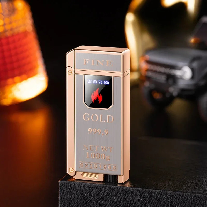 New High-tech Touch Sensor Lighter Gas-electric Hybrid Electronic Cigarette Lighter Windproof Alloy Fashionable Lighter Gift