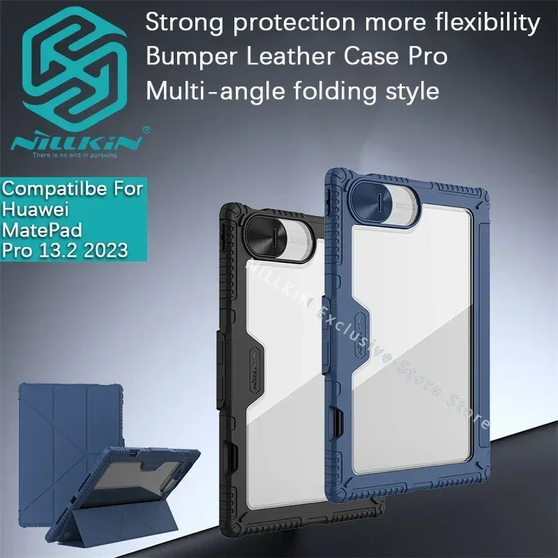 

Nillkin For Huawei Mate Pad Pro 13.2 Bumper Leather Multi-angle folding style Lens sliding sliding window protective phone case