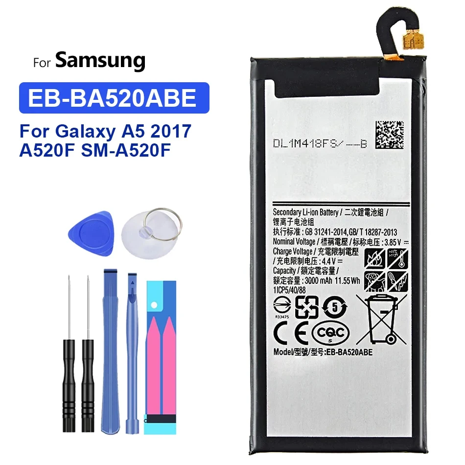 

EB-BA520ABE EBBA520ABE 3000 мАч аккумулятор для Samsung Galaxy A5 2017 Edition A520 SM-A520F A520K A520L A520S A520W A520F/DS