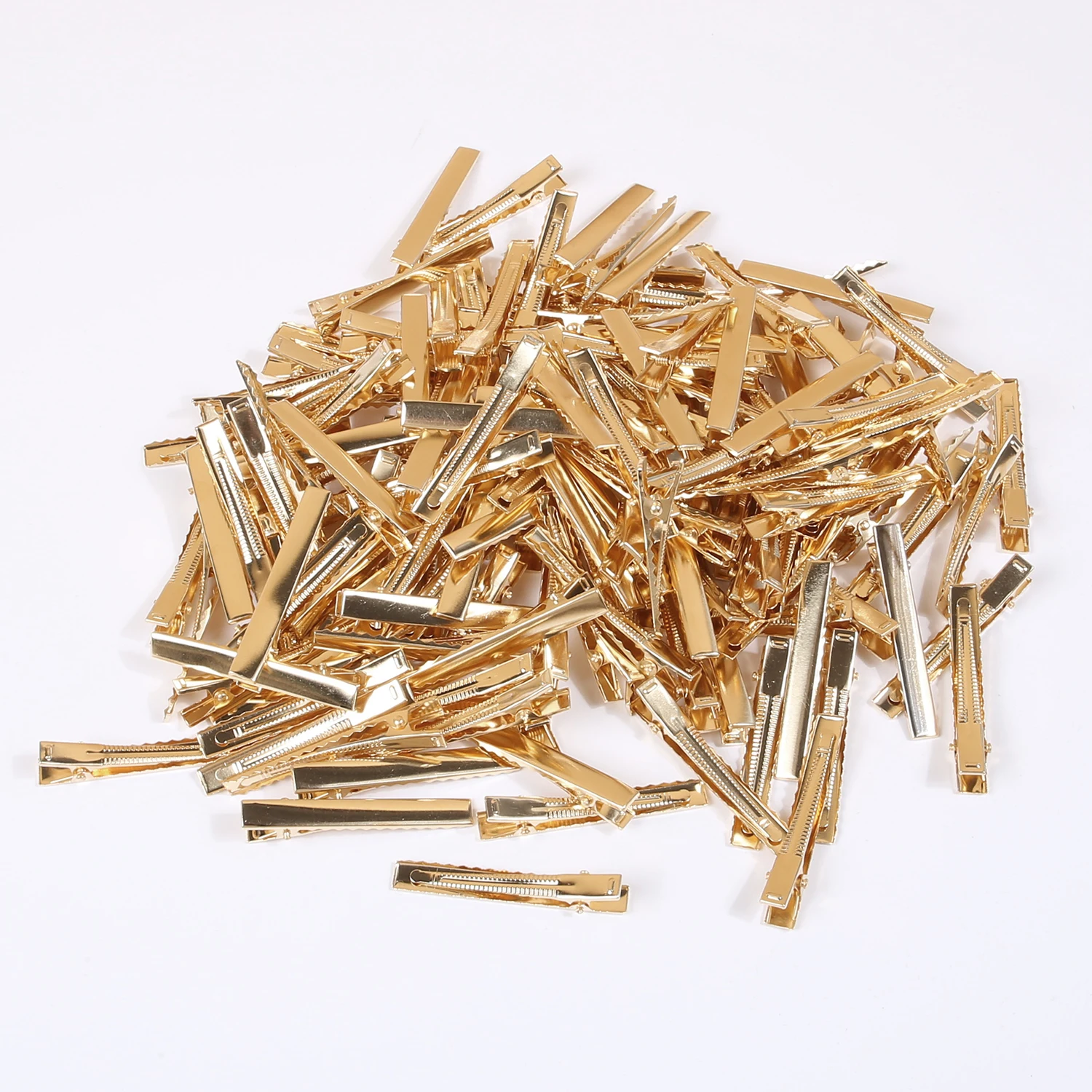 100pcs DIY Handcrafted Jewelry Accessories Gold Thickened Duckbill Clips Edge Clips Crocodile Clips Hair Clips Headwear Material