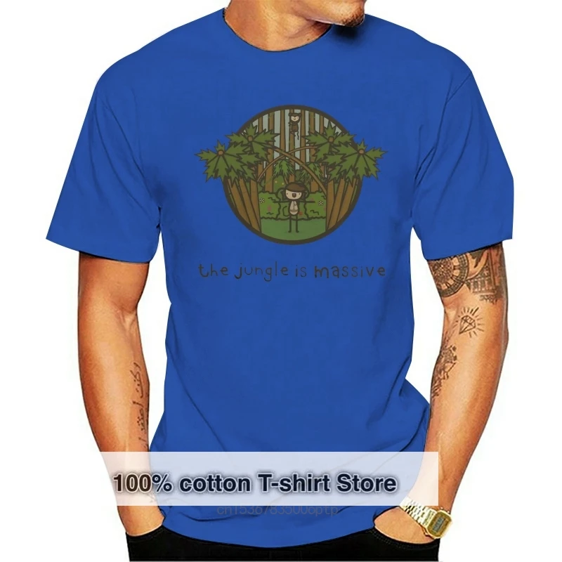 

Mens Khaki The Jungle Is Massive T-Shirt Junglist Drum Bass DB TShirt TEE Shirt Big Tall