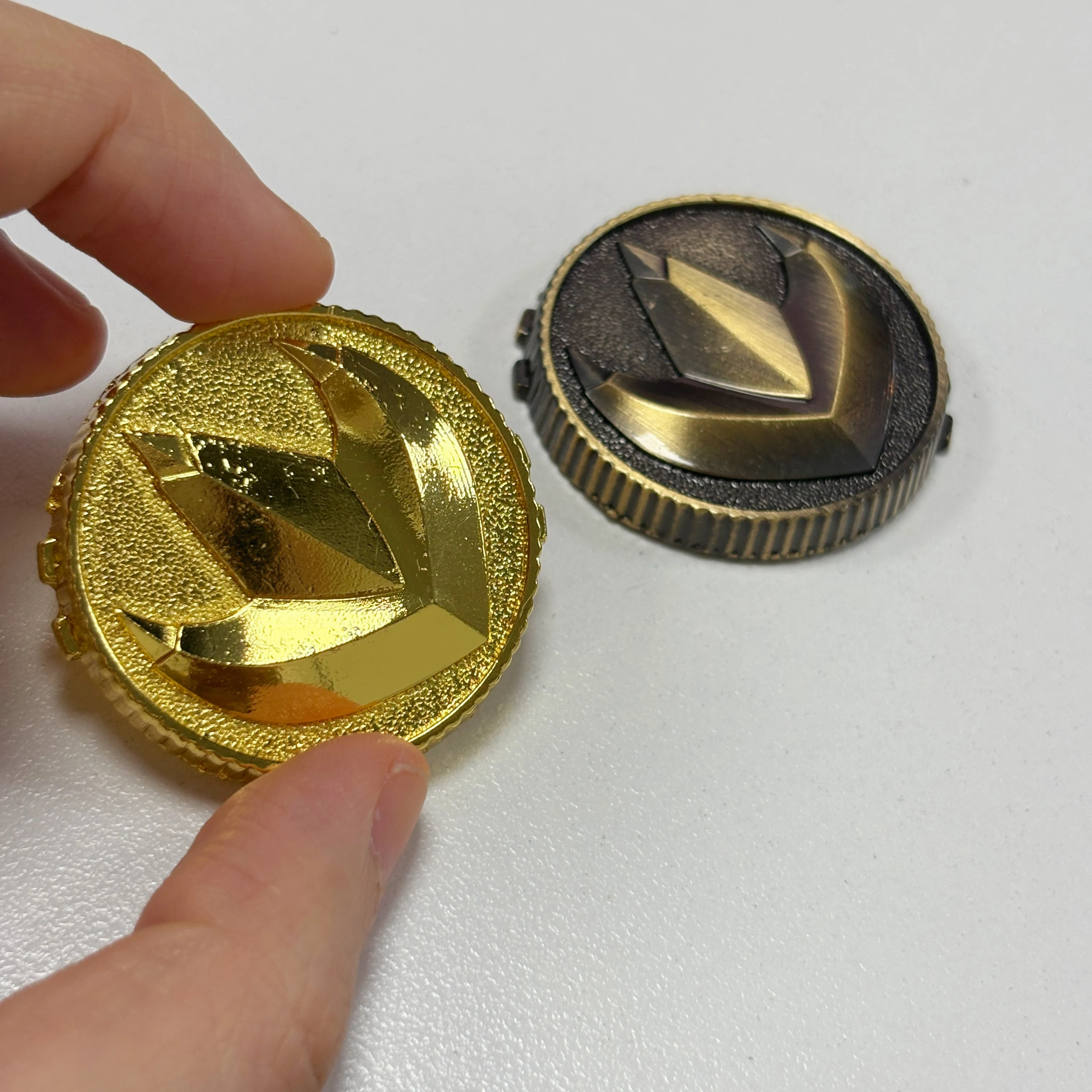 91-93 DRAGON Dino Power Coin-Weathered Coin-Gold Made For Ranger Morpher