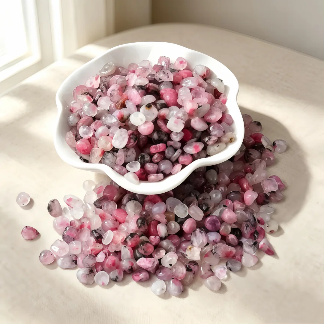 Natural Pink Rhodonite Crystal Chips Irregular Gravel For Aquarium Vase Filler Plant Decor Orgonite Making Mineral Specimen