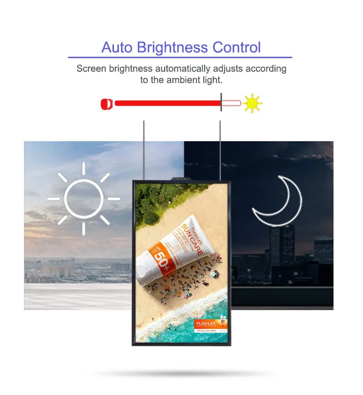 Custom 32 Inch Wall Mounted Hanging 3500 Nits Wifi Cms 4g Lcd Window Facing Display For Business Retail Brand Shop Promotion