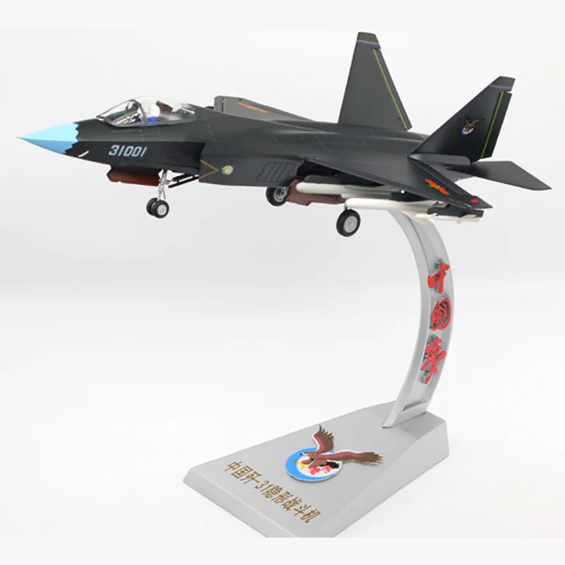 

Die cast Huying fighter jet J-31 alloy with plastic 1:36 ratio toy gift collection for men's gifts