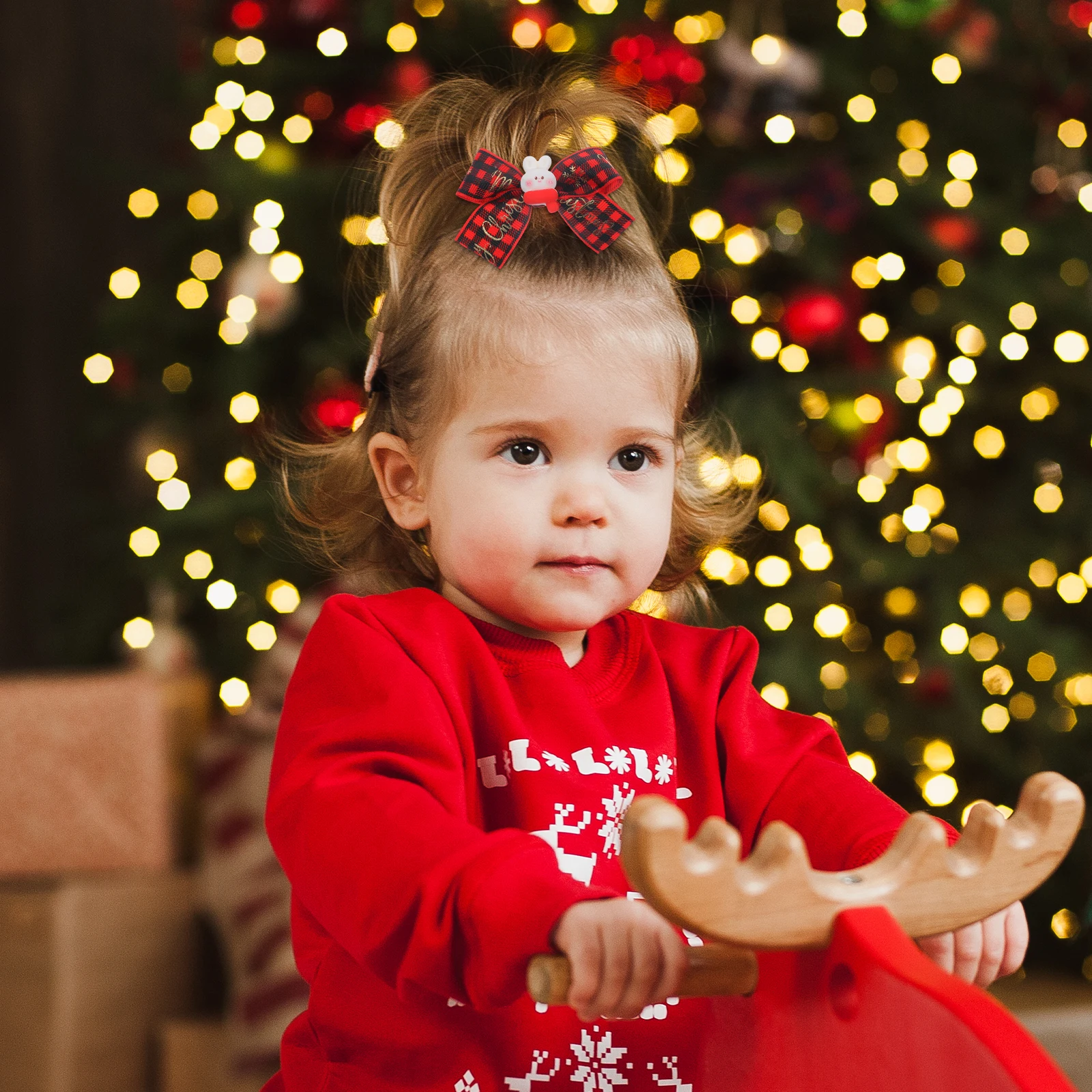 

2 pcs Butterfly Bow Ties For Girls Elastic Ponytail Holders Xmas Accessories Little Girl Decorative Rope Fine Hair Birthday