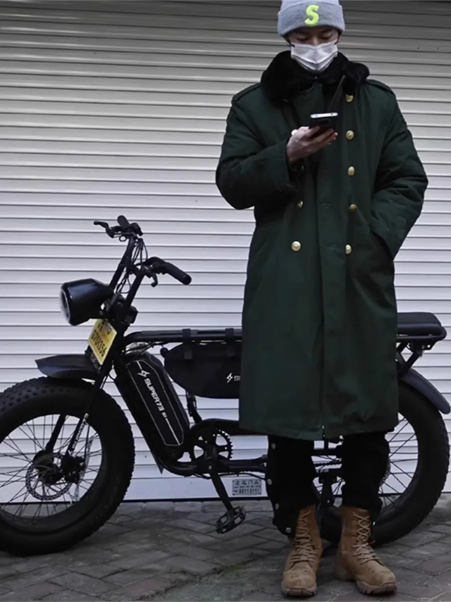 

Утепленное зимнее хлопковое пальто для мужчин: длинное, теплое, морозостойкое, молодежное, повседневное, приталенного кроя