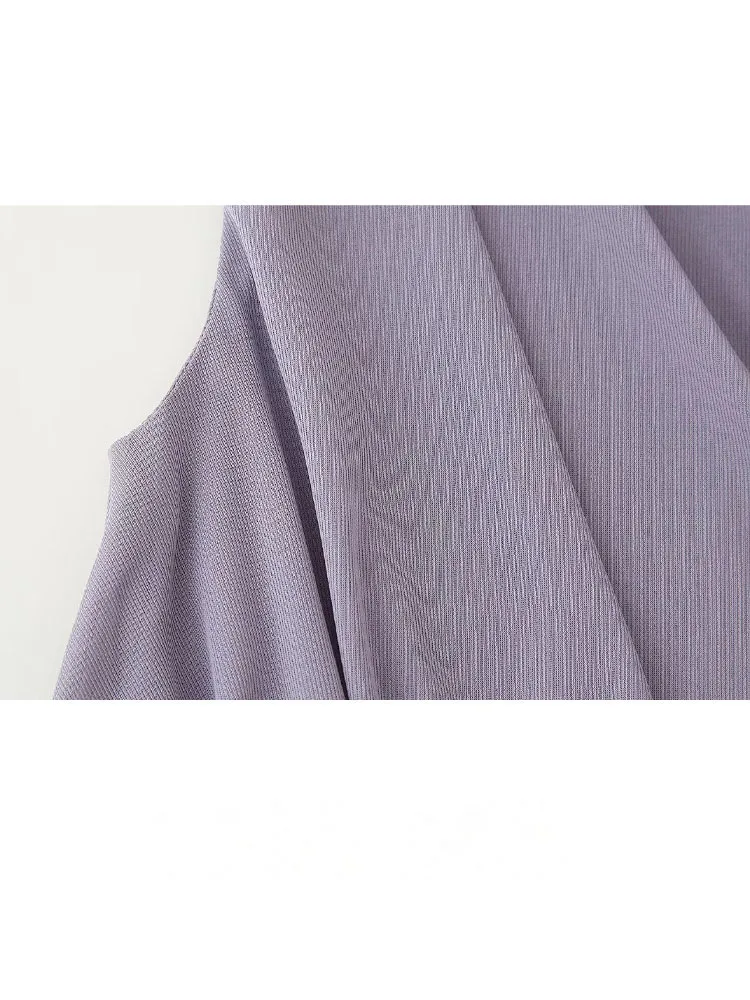 HH verano mujer nueva moda sin mangas sólido pliegue decoración asimetría espalda descubierta Top corto + Casual falda de tul de cintura media traje