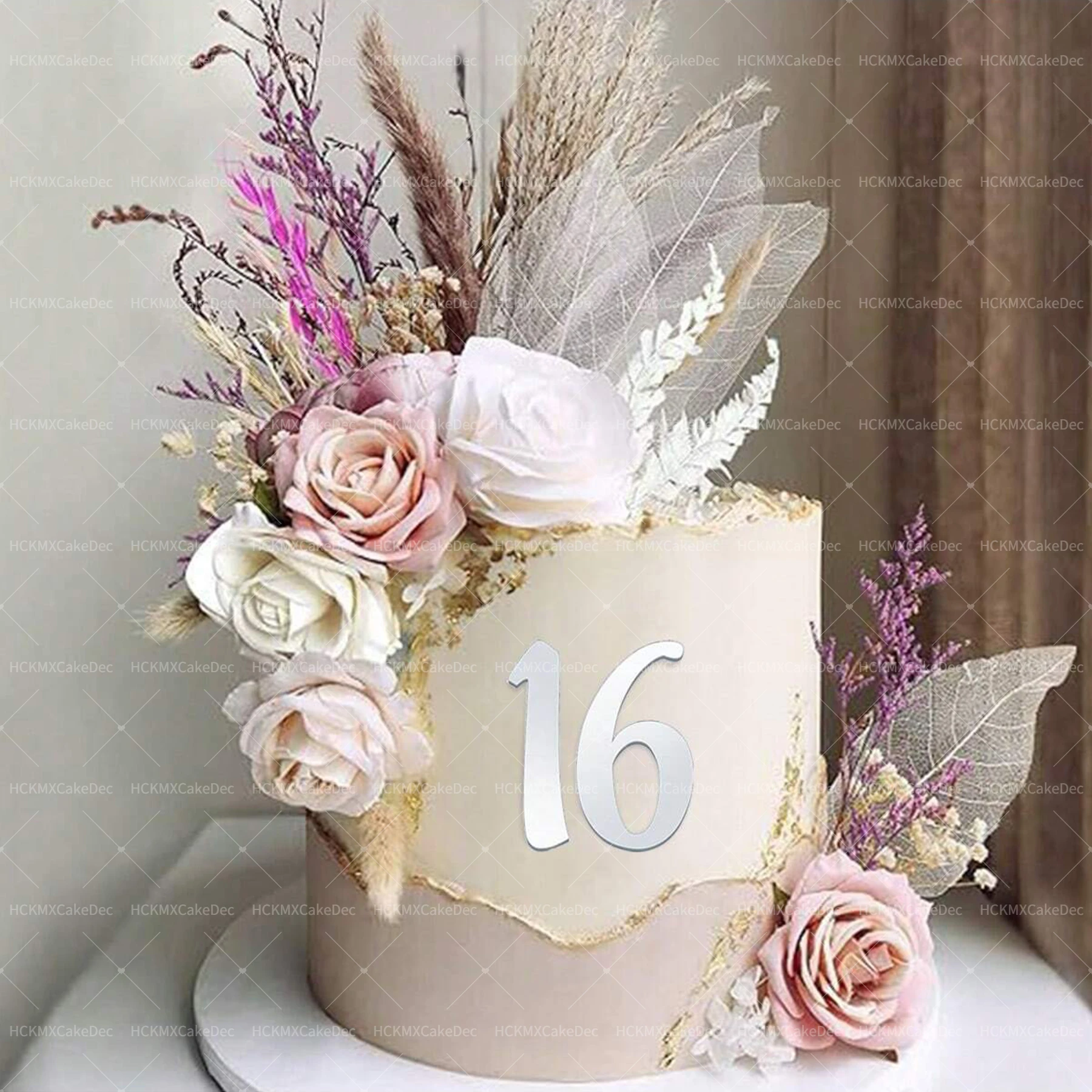 1set Digital 0-9 Gold Schwarz Acryl Kuchen Dekoration DIY Personalisierte Hochzeit Geburtstag Party Kuchen Dekoration – Detail 5