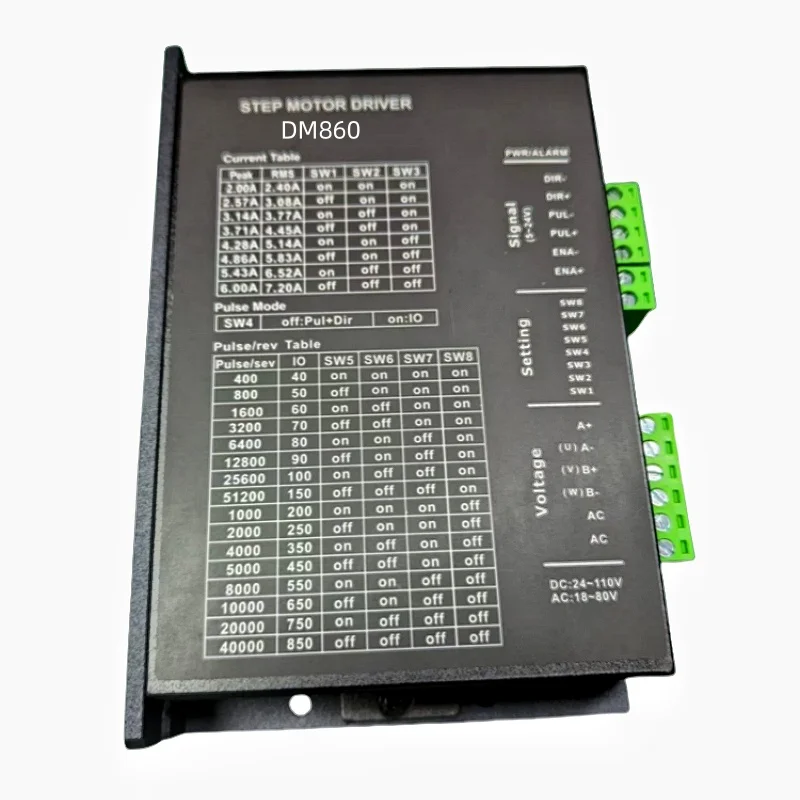 Микрошаговый драйвер двигателя DM860A, напряжение питания шагового двигателя AC18-80V DC24-110V 200KHZ 8,4A, подходит для Nema34